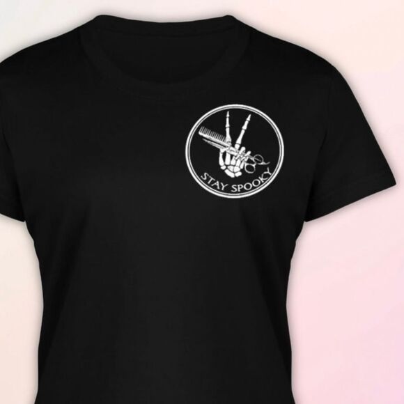 Custom, Stay Spooky Hairdresser Tee, Slim Fit, Size 3X, New - Picture 2 of 8